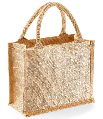 W Mill Shimmer Jute Mini Gift Bag - Natural gold - ONE